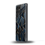 elite blue geometric back phone cover | glass case for samsung galaxy s25 ultra