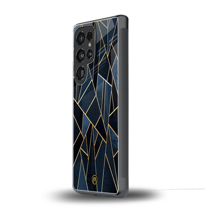 elite blue geometric back phone cover | glass case for samsung galaxy s25 ultra