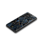 elite blue geometric back phone cover | glass case for samsung galaxy s25 ultra