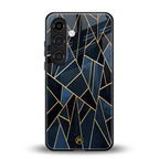 elite blue geometric back phone cover | glass case for samsung galaxy s23