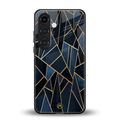 elite blue geometric back phone cover | glass case for samsung galaxy s25 plus