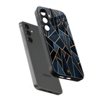 elite blue geometric back phone cover | glass case for samsung galaxy s25