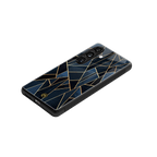 elite blue geometric back phone cover | glass case for samsung galaxy s24 fe