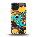 emerald green dinosaur back phone cover | glass case for iphone 13 mini