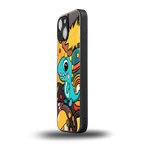 emerald green dinosaur back phone cover | glass case for iphone 13 mini