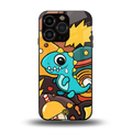 emerald green dinosaur back phone cover | glass case for iphone 13 pro