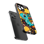 emerald green dinosaur back phone cover | glass case for iphone 13 pro