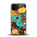 emerald green dinosaur back phone cover | glass case for iphone 13