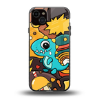 emerald green dinosaur back phone cover | glass case for iphone 14 plus
