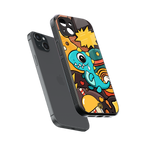 emerald green dinosaur back phone cover | glass case for iphone 15 plus