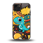 emerald green dinosaur back phone cover | glass case for iphone 15