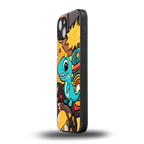 emerald green dinosaur back phone cover | glass case for iphone 15