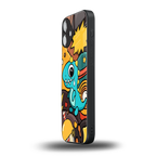 emerald green dinosaur back phone cover | glass case for iphone 16 plus