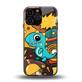emerald green dinosaur back phone cover | glass case for iphone 16 pro max