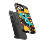 emerald green dinosaur back phone cover | glass case for iphone 16 pro max