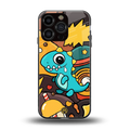 emerald green dinosaur back phone cover | glass case for iphone 16 pro
