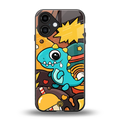 emerald green dinosaur back phone cover | glass case for iphone 16