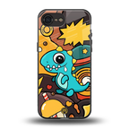 emerald green dinosaur back phone cover | glass case for iphone 16e