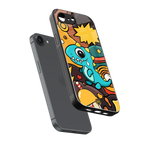 emerald green dinosaur back phone cover | glass case for iphone 16e