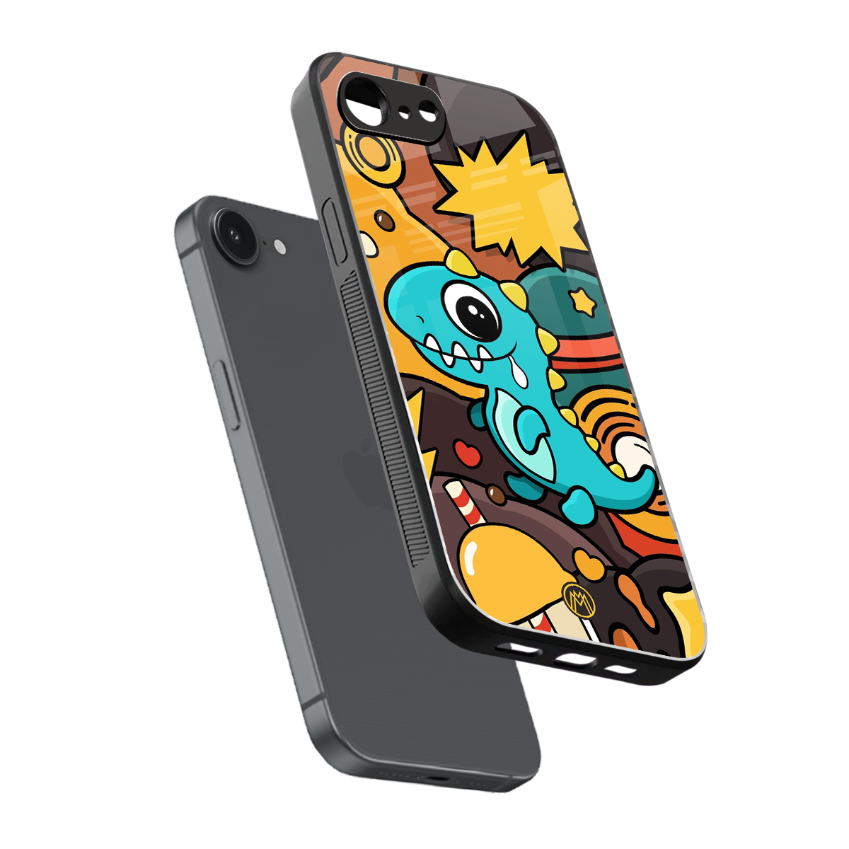 emerald green dinosaur back phone cover | glass case for iphone 16e