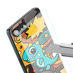 emerald green dinosaur back phone cover | glass case for iphone 16e