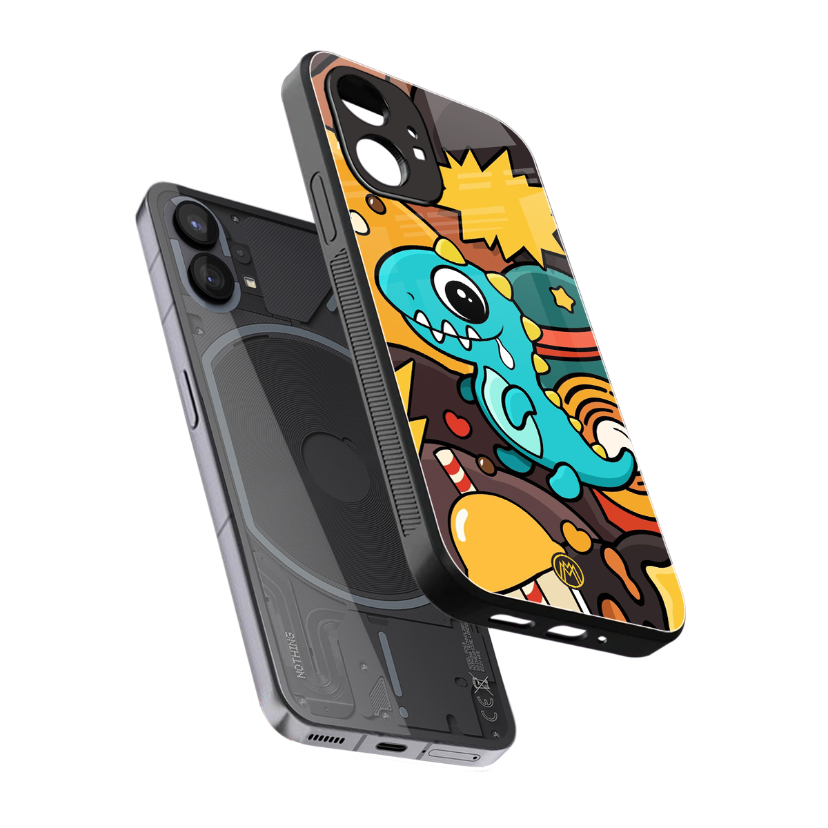 emerald green dinosaur back phone cover | glass case for nothing phone 1