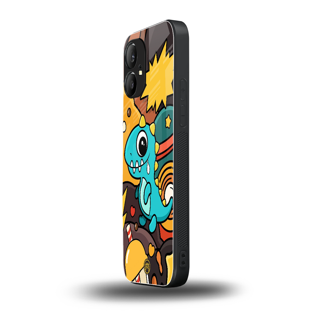 emerald green dinosaur back phone cover | glass case for nothing phone 1