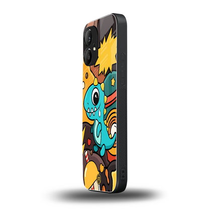 emerald green dinosaur back phone cover | glass case for nothing phone 1