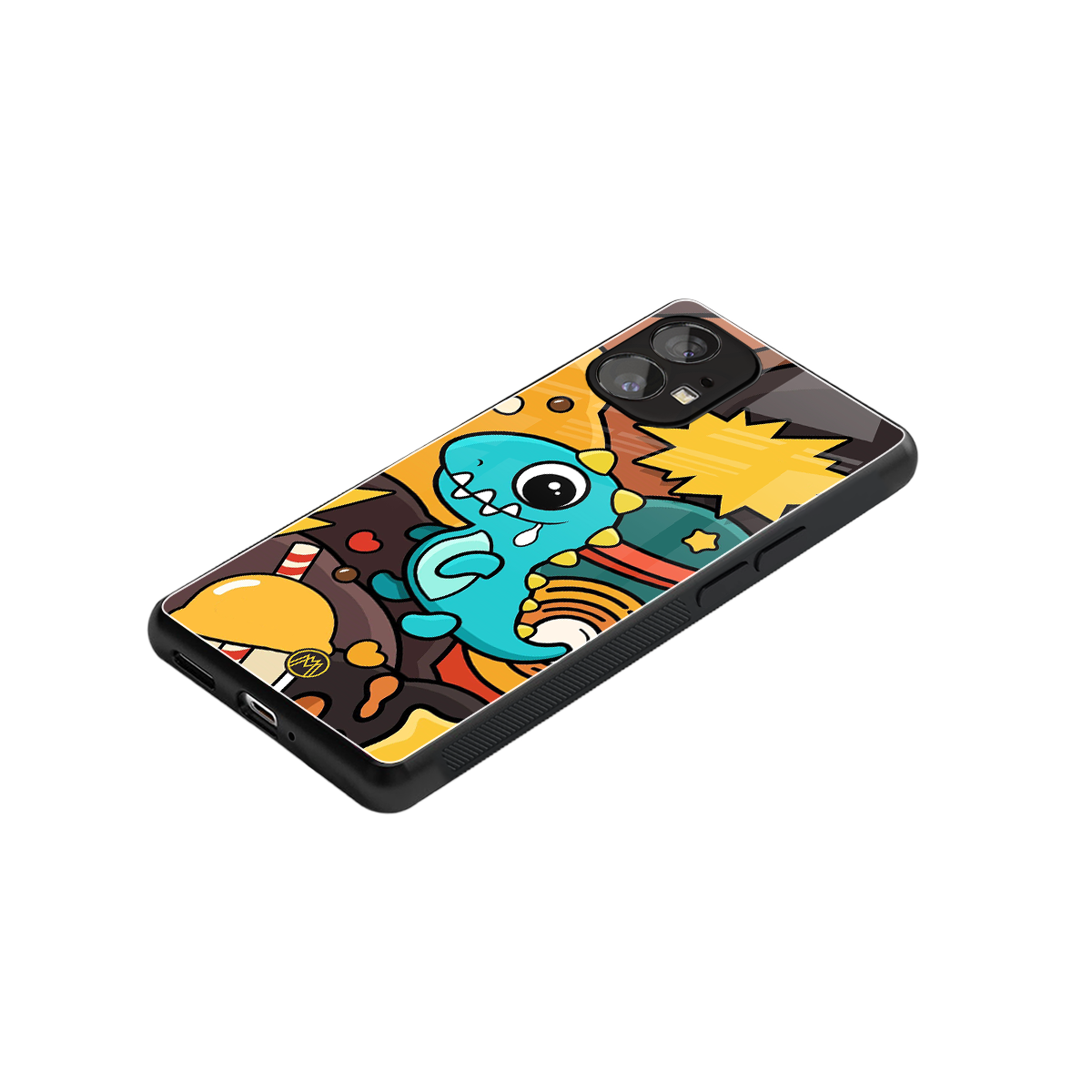 emerald green dinosaur back phone cover | glass case for nothing phone 1