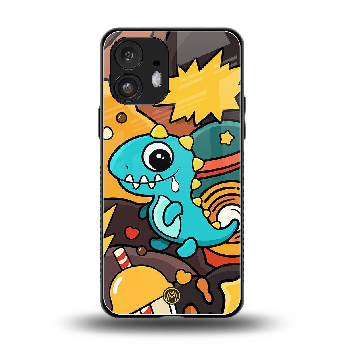 emerald green dinosaur back phone cover | glass case for nothing phone 2