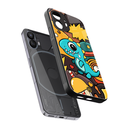 emerald green dinosaur back phone cover | glass case for nothing phone 2
