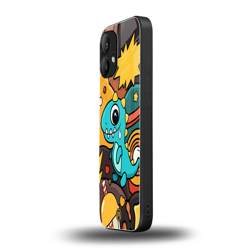 emerald green dinosaur back phone cover | glass case for nothing phone 2
