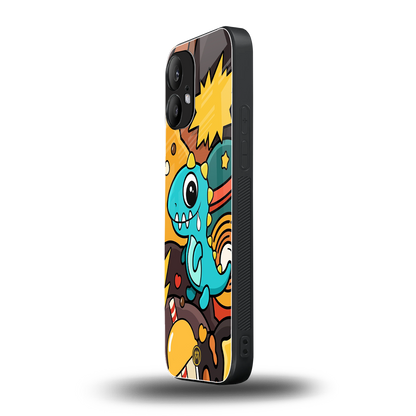 emerald green dinosaur back phone cover | glass case for nothing phone 2