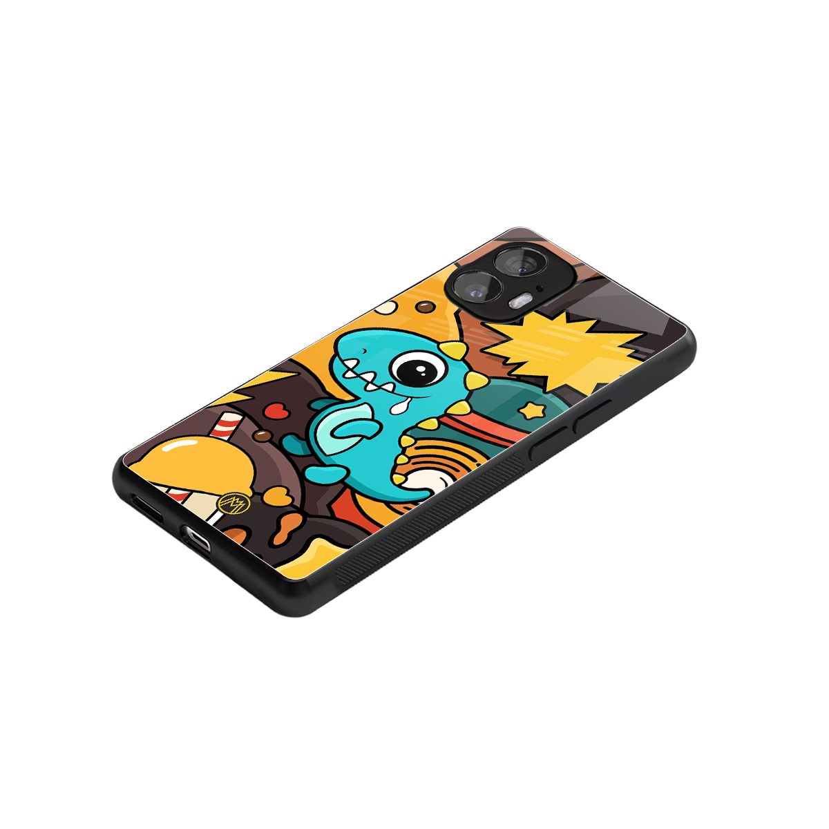 emerald green dinosaur back phone cover | glass case for nothing phone 2