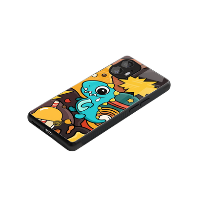 emerald green dinosaur back phone cover | glass case for nothing phone 2