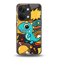 emerald green dinosaur back phone cover | glass case for oneplus nord 3