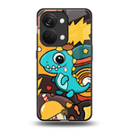 emerald green dinosaur back phone cover | glass case for oneplus nord 3