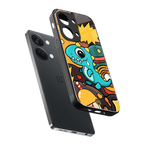 emerald green dinosaur back phone cover | glass case for oneplus nord 3
