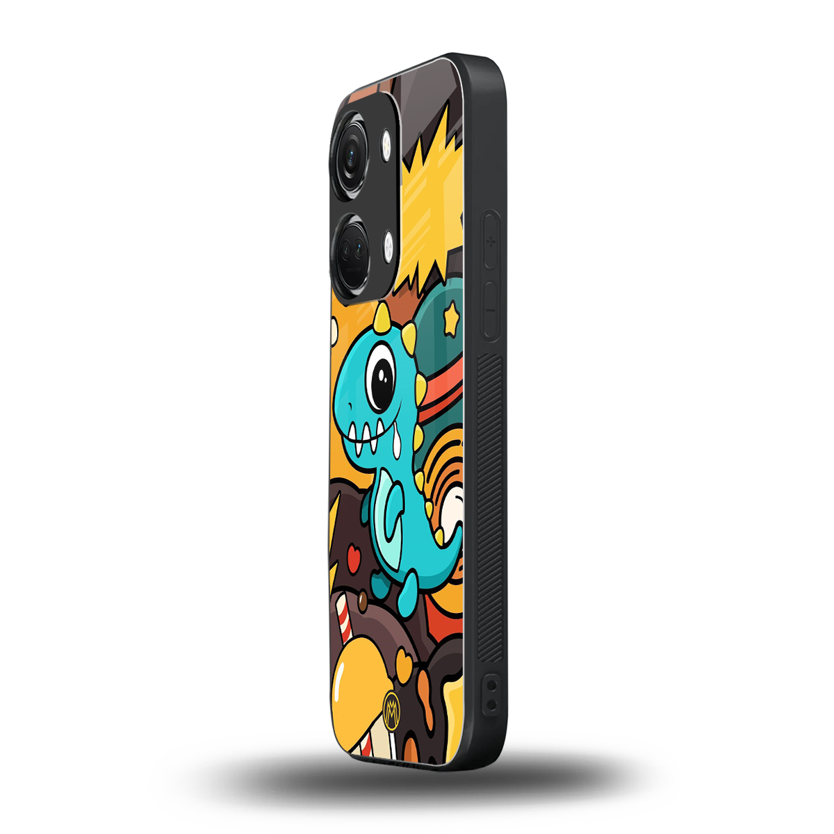 emerald green dinosaur back phone cover | glass case for oneplus nord 3