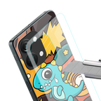 emerald green dinosaur back phone cover | glass case for oneplus nord 3