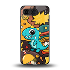 emerald green dinosaur back phone cover | glass case for oneplus nord 4