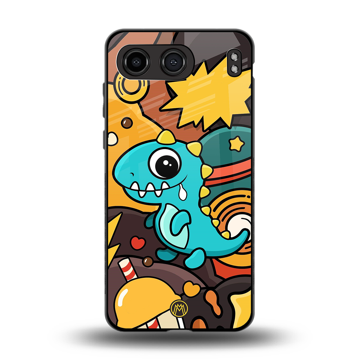 emerald green dinosaur back phone cover | glass case for oneplus nord 4