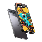 emerald green dinosaur back phone cover | glass case for oneplus nord 4