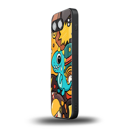 emerald green dinosaur back phone cover | glass case for oneplus nord 4