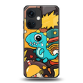 emerald green dinosaur back phone cover | glass case for oneplus nord ce 3