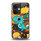 emerald green dinosaur back phone cover | glass case for oneplus nord ce 3