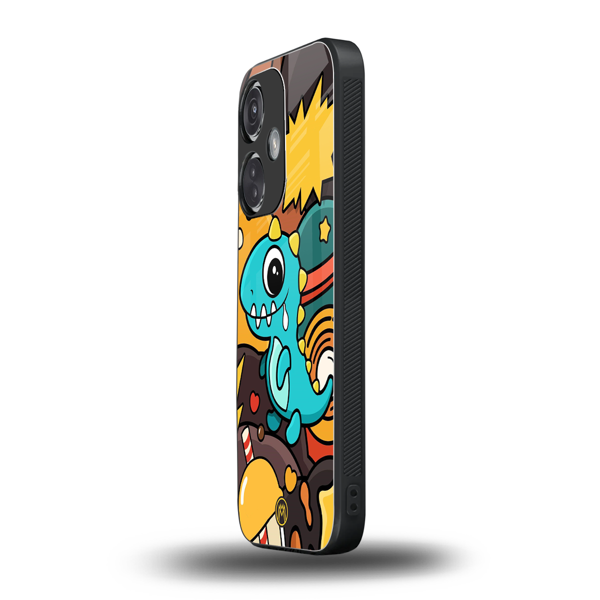 emerald green dinosaur back phone cover | glass case for oneplus nord ce 3