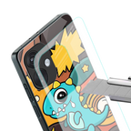 emerald green dinosaur back phone cover | glass case for oneplus nord ce 3