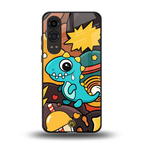 emerald green dinosaur back phone cover | glass case for oneplus nord ce 4 lite
