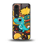 emerald green dinosaur back phone cover | glass case for oneplus nord ce 4